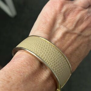 Tan leather imprint bracelet